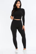 Load image into Gallery viewer, Ribbed Mock Neck Long Sleeve Top &amp; Leggings Set (capella)
