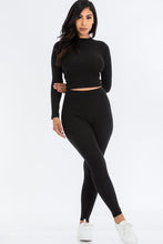 Load image into Gallery viewer, Ribbed Mock Neck Long Sleeve Top &amp; Leggings Set (capella)