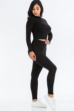 Load image into Gallery viewer, Ribbed Mock Neck Long Sleeve Top &amp; Leggings Set (capella)