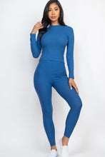 Load image into Gallery viewer, Ribbed Mock Neck Long Sleeve Top &amp; Leggings Set (capella)