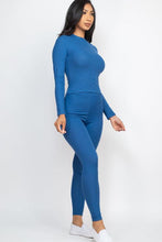 Load image into Gallery viewer, Ribbed Mock Neck Long Sleeve Top &amp; Leggings Set (capella)