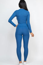 Load image into Gallery viewer, Ribbed Mock Neck Long Sleeve Top &amp; Leggings Set (capella)