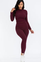 Load image into Gallery viewer, Ribbed Mock Neck Long Sleeve Top &amp; Leggings Set (capella)