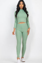 Load image into Gallery viewer, Ribbed Mock Neck Long Sleeve Top &amp; Leggings Set (capella)