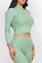 Load image into Gallery viewer, Ribbed Mock Neck Long Sleeve Top &amp; Leggings Set (capella)