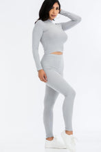 Load image into Gallery viewer, Ribbed Mock Neck Long Sleeve Top &amp; Leggings Set (capella)