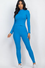 Load image into Gallery viewer, Ribbed Mock Neck Long Sleeve Top &amp; Leggings Set (capella)