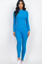 Load image into Gallery viewer, Ribbed Mock Neck Long Sleeve Top &amp; Leggings Set (capella)