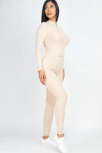 Load image into Gallery viewer, Ribbed Mock Neck Long Sleeve Top &amp; Leggings Set (capella)
