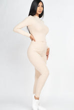 Load image into Gallery viewer, Ribbed Mock Neck Long Sleeve Top &amp; Leggings Set (capella)