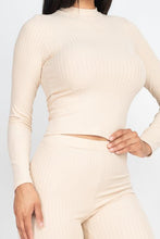Load image into Gallery viewer, Ribbed Mock Neck Long Sleeve Top &amp; Leggings Set (capella)
