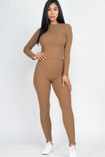 Load image into Gallery viewer, Ribbed Mock Neck Long Sleeve Top &amp; Leggings Set (capella)