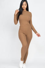Load image into Gallery viewer, Ribbed Mock Neck Long Sleeve Top &amp; Leggings Set (capella)
