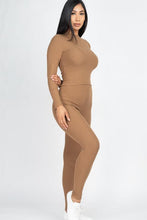 Load image into Gallery viewer, Ribbed Mock Neck Long Sleeve Top &amp; Leggings Set (capella)