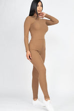 Load image into Gallery viewer, Ribbed Mock Neck Long Sleeve Top &amp; Leggings Set (capella)
