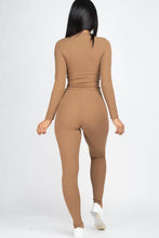 Load image into Gallery viewer, Ribbed Mock Neck Long Sleeve Top &amp; Leggings Set (capella)