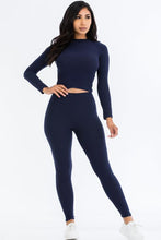 Load image into Gallery viewer, Ribbed Mock Neck Long Sleeve Top &amp; Leggings Set (capella)