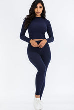 Load image into Gallery viewer, Ribbed Mock Neck Long Sleeve Top &amp; Leggings Set (capella)