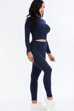 Load image into Gallery viewer, Ribbed Mock Neck Long Sleeve Top &amp; Leggings Set (capella)