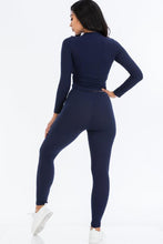 Load image into Gallery viewer, Ribbed Mock Neck Long Sleeve Top &amp; Leggings Set (capella)
