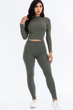 Load image into Gallery viewer, Ribbed Mock Neck Long Sleeve Top &amp; Leggings Set (capella)