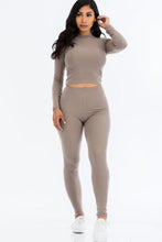 Load image into Gallery viewer, Ribbed Mock Neck Long Sleeve Top &amp; Leggings Set (capella)