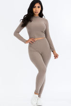 Load image into Gallery viewer, Ribbed Mock Neck Long Sleeve Top &amp; Leggings Set (capella)