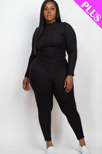 Load image into Gallery viewer, Plus Size Ribbed Mock Neck Long Sleeve Top &amp; Leggings Set (capella)