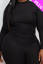 Load image into Gallery viewer, Plus Size Ribbed Mock Neck Long Sleeve Top &amp; Leggings Set (capella)
