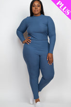 Load image into Gallery viewer, Plus Size Ribbed Mock Neck Long Sleeve Top &amp; Leggings Set (capella)