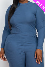 Load image into Gallery viewer, Plus Size Ribbed Mock Neck Long Sleeve Top &amp; Leggings Set (capella)
