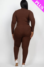 Load image into Gallery viewer, Plus Size Ribbed Mock Neck Long Sleeve Top &amp; Leggings Set (capella)