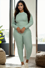 Load image into Gallery viewer, Plus Size Ribbed Mock Neck Long Sleeve Top &amp; Leggings Set (capella)