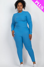 Load image into Gallery viewer, Plus Size Ribbed Mock Neck Long Sleeve Top &amp; Leggings Set (capella)