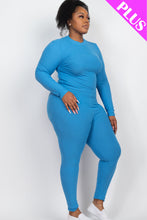 Load image into Gallery viewer, Plus Size Ribbed Mock Neck Long Sleeve Top &amp; Leggings Set (capella)
