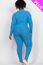 Load image into Gallery viewer, Plus Size Ribbed Mock Neck Long Sleeve Top &amp; Leggings Set (capella)