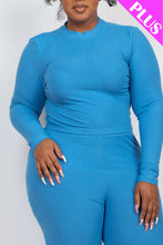 Load image into Gallery viewer, Plus Size Ribbed Mock Neck Long Sleeve Top &amp; Leggings Set (capella)