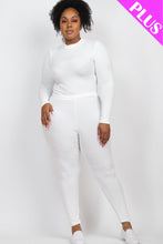 Load image into Gallery viewer, Plus Size Ribbed Mock Neck Long Sleeve Top &amp; Leggings Set (capella)