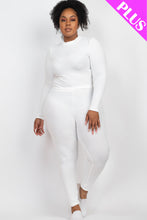 Load image into Gallery viewer, Plus Size Ribbed Mock Neck Long Sleeve Top &amp; Leggings Set (capella)