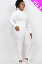 Load image into Gallery viewer, Plus Size Ribbed Mock Neck Long Sleeve Top &amp; Leggings Set (capella)