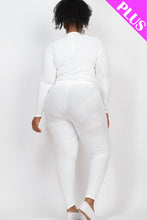 Load image into Gallery viewer, Plus Size Ribbed Mock Neck Long Sleeve Top &amp; Leggings Set (capella)