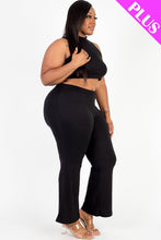 Load image into Gallery viewer, Plus Size Ribbed Mock Neck Crop Tank Top&amp; Bootcut Pants Set (CAPELLA)