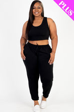 Load image into Gallery viewer, Plus Size French Terry Cropped Tank Top &amp; Joggers Set (CAPELLA)