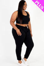 Load image into Gallery viewer, Plus Size French Terry Cropped Tank Top &amp; Joggers Set (CAPELLA)