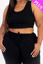 Load image into Gallery viewer, Plus Size French Terry Cropped Tank Top &amp; Joggers Set (CAPELLA)