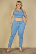 Load image into Gallery viewer, Plus Size French Terry Cropped Tank Top &amp; Joggers Set (CAPELLA)