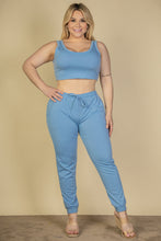Load image into Gallery viewer, Plus Size French Terry Cropped Tank Top &amp; Joggers Set (CAPELLA)
