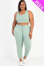 Load image into Gallery viewer, Plus Size French Terry Cropped Tank Top &amp; Joggers Set (CAPELLA)