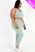 Load image into Gallery viewer, Plus Size French Terry Cropped Tank Top &amp; Joggers Set (CAPELLA)