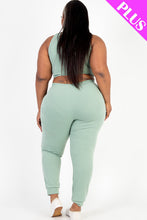 Load image into Gallery viewer, Plus Size French Terry Cropped Tank Top &amp; Joggers Set (CAPELLA)